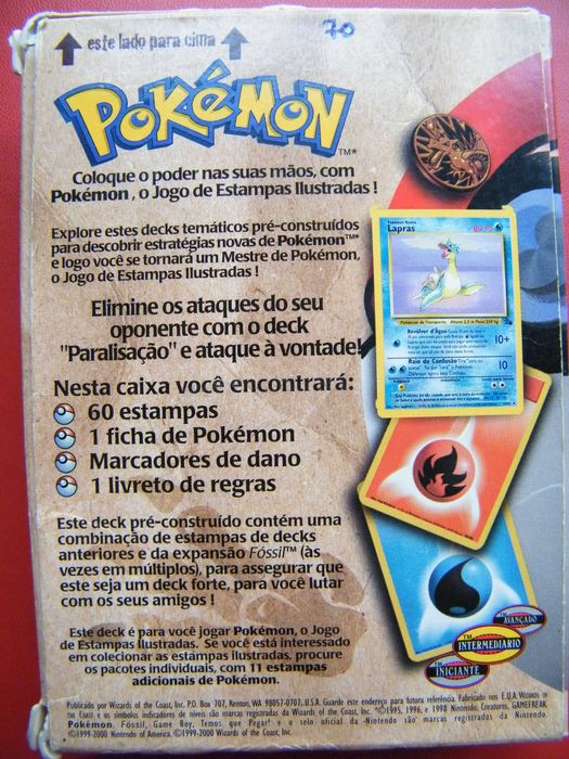 Cartas Pokémon - Deck Paralisação (Lockdown) + x1 Booster Fossil (PT)