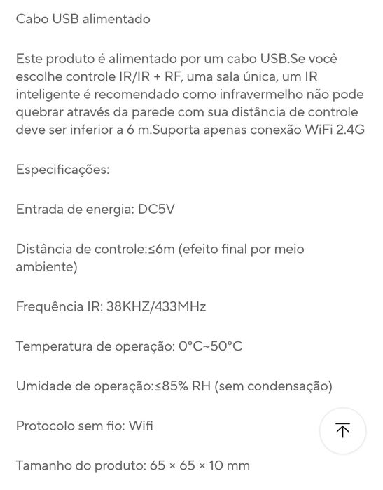 Controle remoto WIFI Infravermelho + RF
