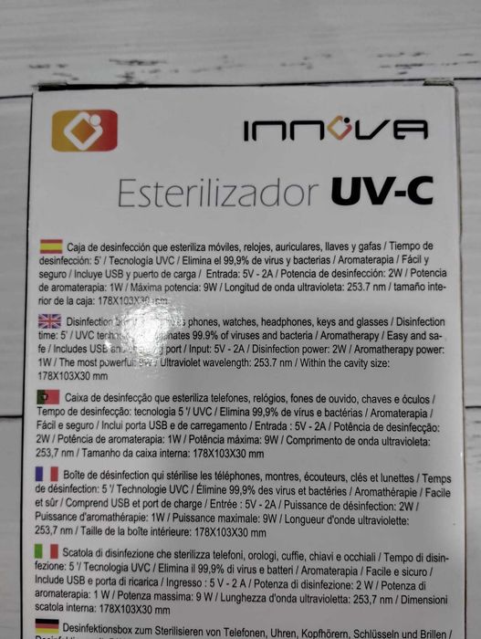 Caixa de desinfeção: telemóveis, relógios, auscultadores, etc