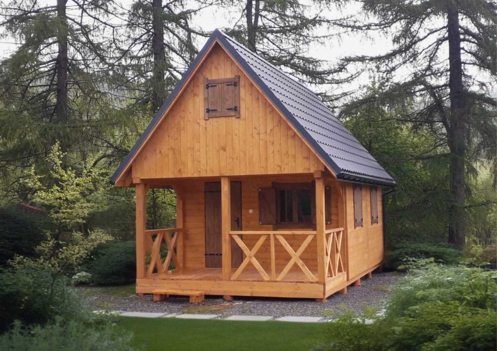 Altana Domek Drewniany Na Działkę Rekreacyjny Letniskowy Działkowy 4