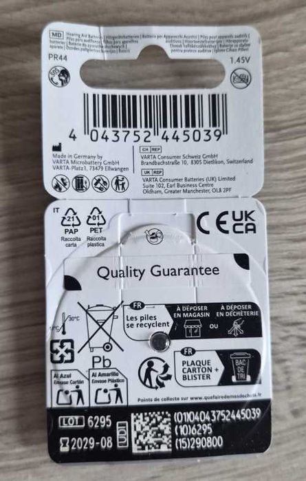 Varta Bateria do aparatów słuchowych Power One 675 Wireless Approved 24 szt. (4 blistry)