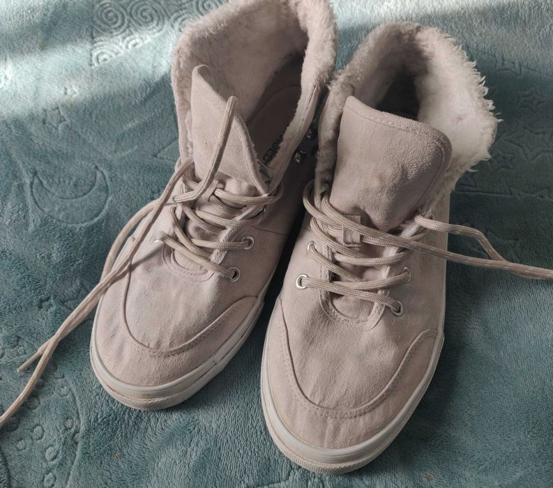 Демисезонные ботинки, экозамш.