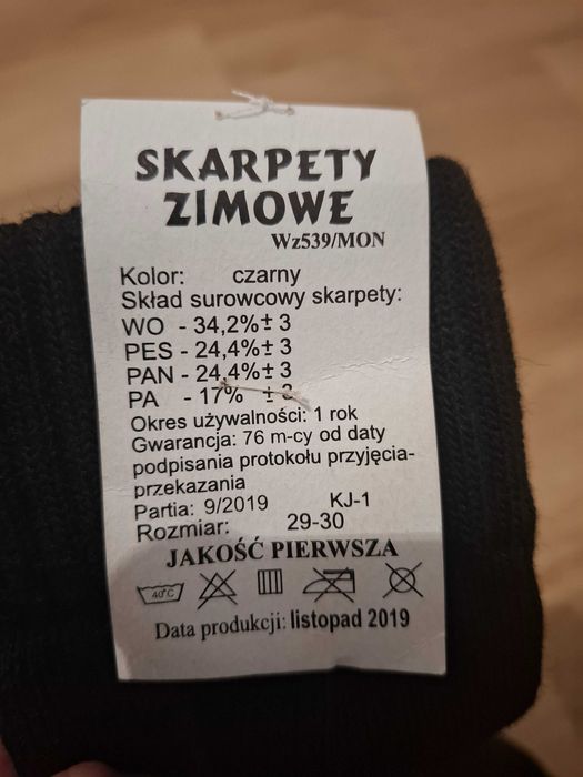 Skarpetki zimowe Wz539/MON