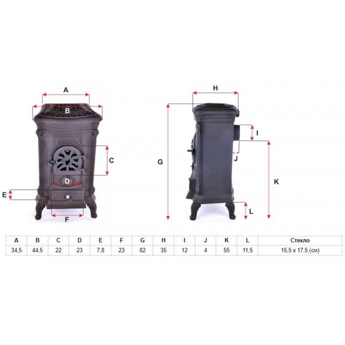 ℹ️  Чавунна піч камін буржуйка Eurokom 9 КВт з варильною поверхнею ℹ️