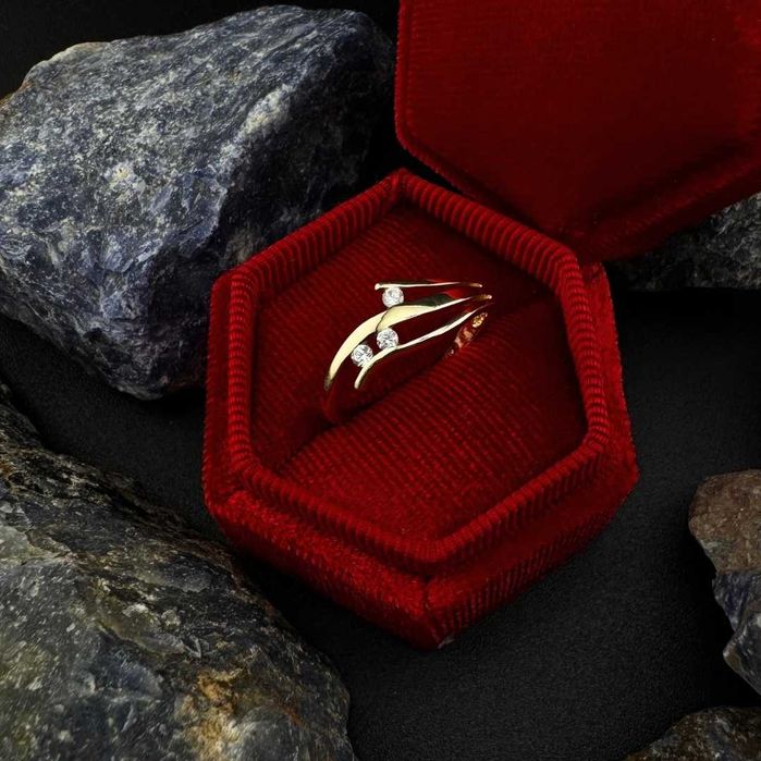 Złoty Pierścionek - Delikatny Wzór | JAK NOWY | 585 | 2.14g (S)