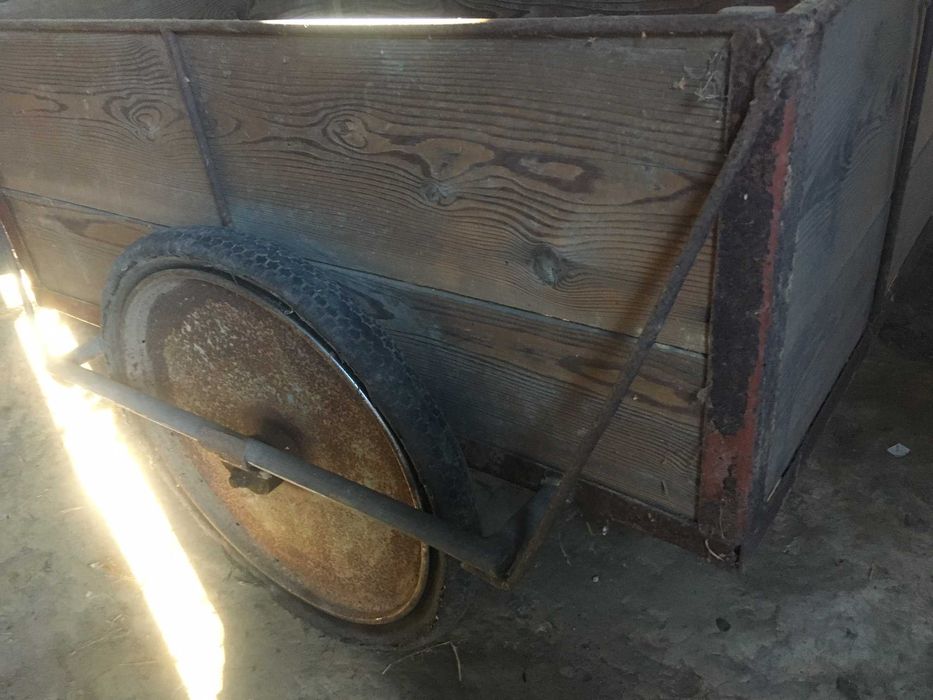 Wózek z dyszlem metalowy ogród działka 120x80