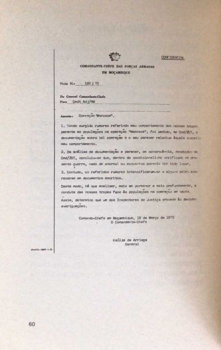 MASSACRES NA GUERRA COLONIAL - Tete, Lisboa 1976