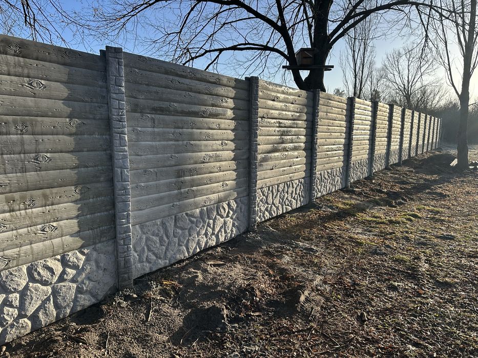 Еврозабор (бетонный забор) Киев и обл. Бетонний паркан. Євідновлення.