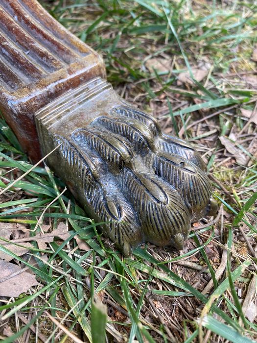 Grande Mesa Oval Mogno de Cuba Pés Garras Bronze 1,65 a 2,12 mt de cmp