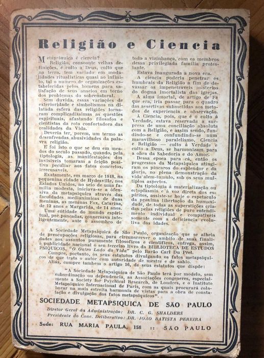 Livro “O Outro Lado da Vida” por Barão Carl du Prel: 1939