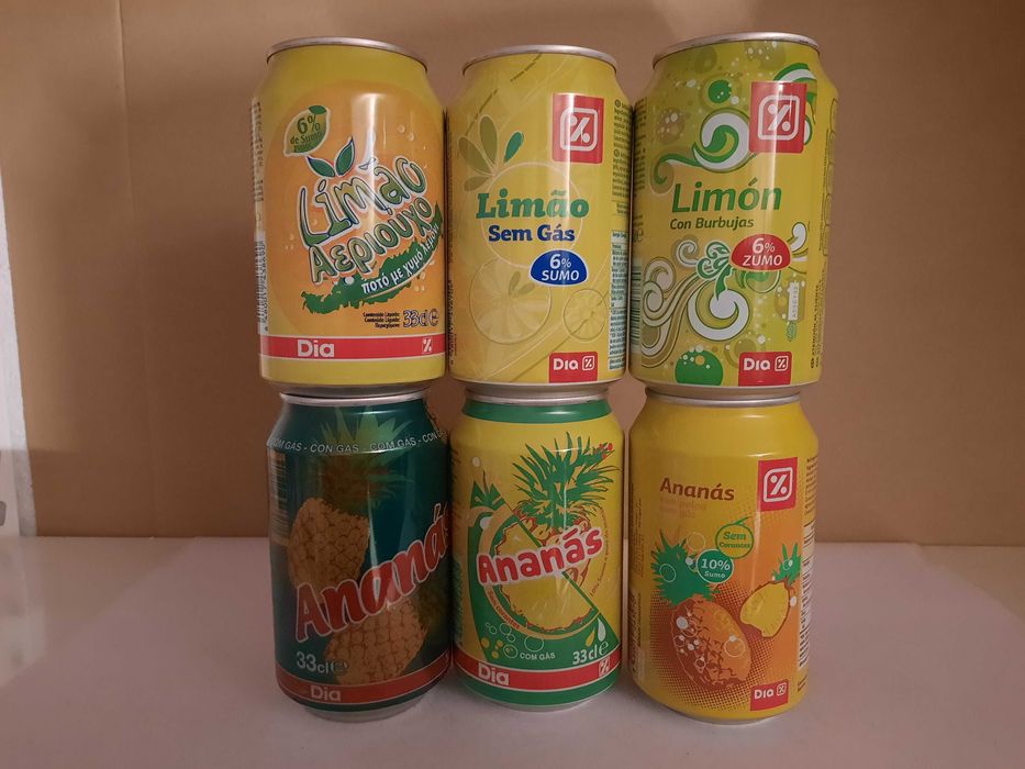 Lote de 110 latas de bebidas diversas - Carrefour, DIA