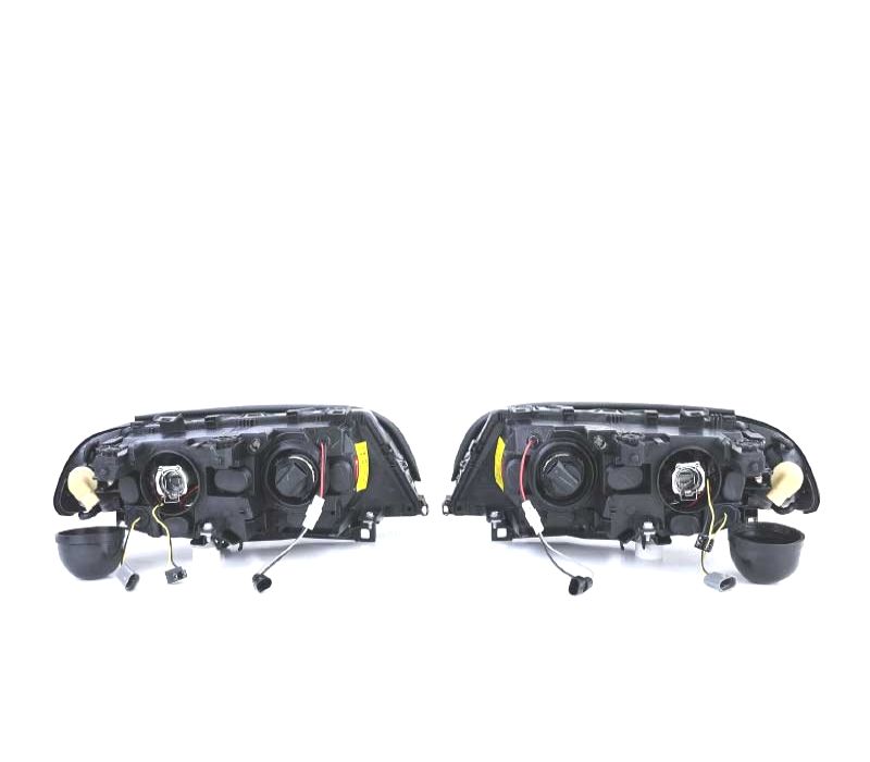 FARÓIS BMW E46 COUPE CABRIO 99-03 ANGEL EYES FUNDO PRETO