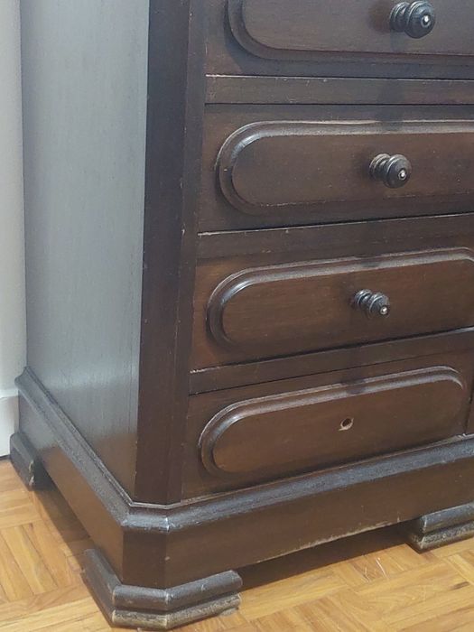 Armário - 5 gavetas, tampo em mármore rosa