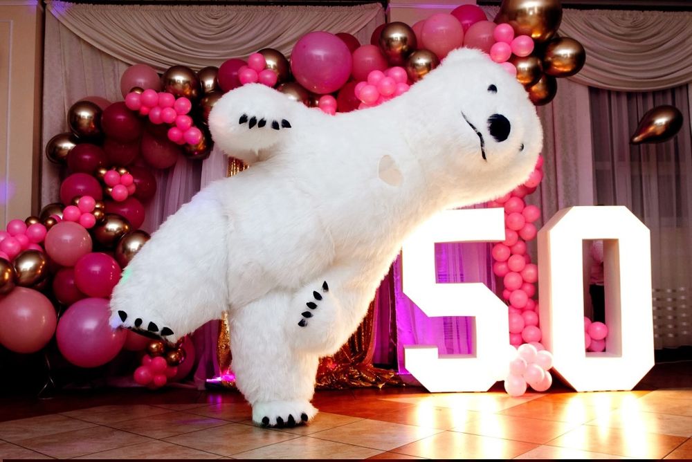 Biały mis ,Panda na impreze