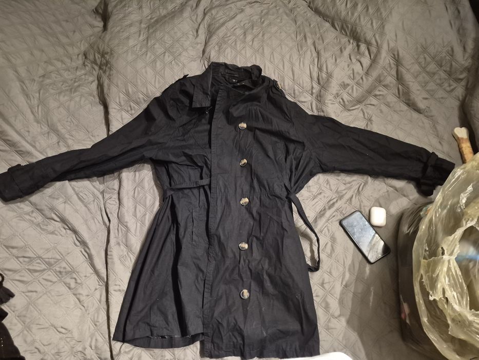 Fajny płaszcz czarny bawełna