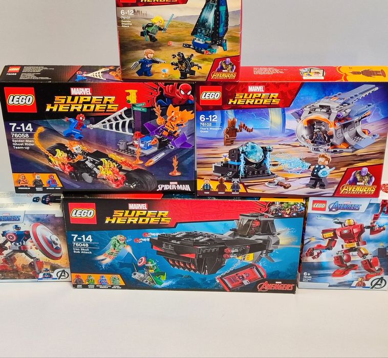 Lego Marvel Heroes 76048, 76058, 76168, 76101, 76102, 76107, 76140