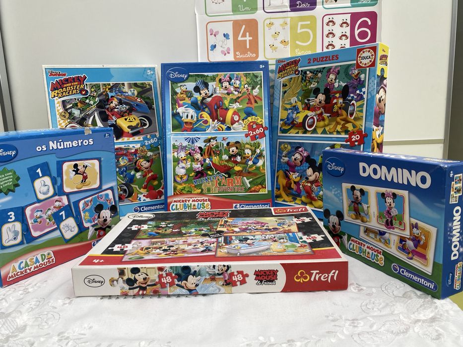 Puzzles Domino Os numeros Jogos Mickey Mouse