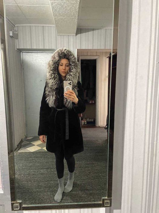 Шуба натуральная мутон куртка зимнее пальто пуховик