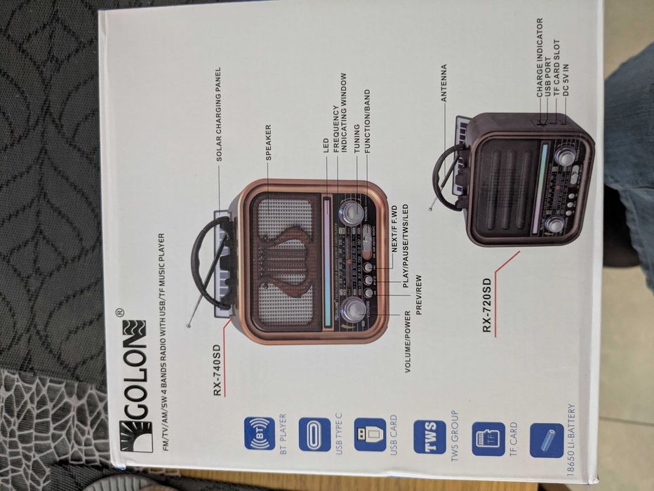 Przenośne radio solarne retro GOLON RX-730D