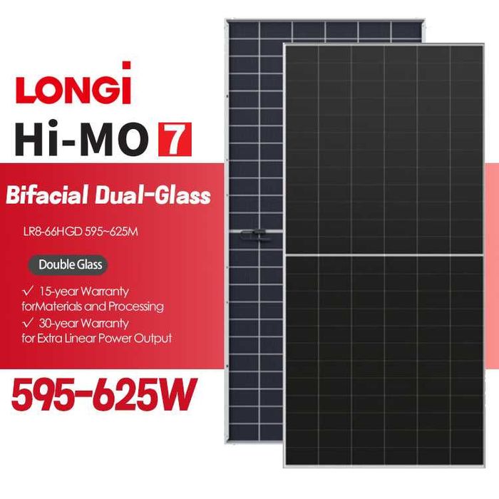 Сонячна панель Longi Solar LR8-66HGD-610M Bifacial Hi-MO 7 610Вт