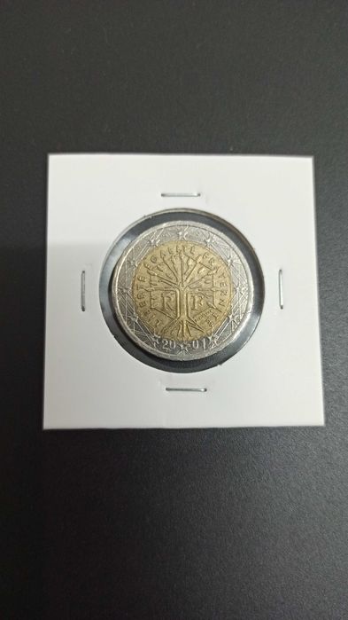 Moeda 2 euros 2001 França com erro de cunhagem