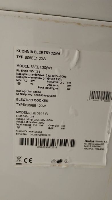Kuchenka elektryczna Amica