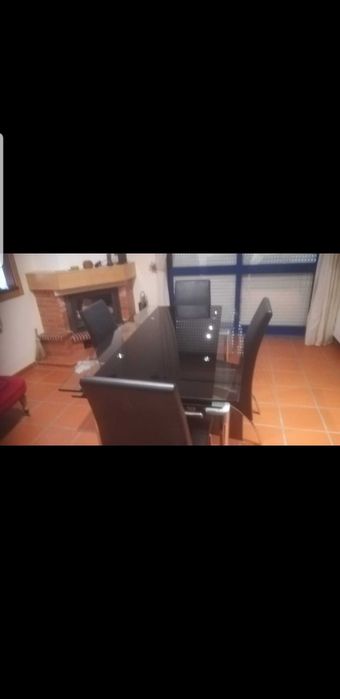 Mesa + 4 cadeiras + movel sala