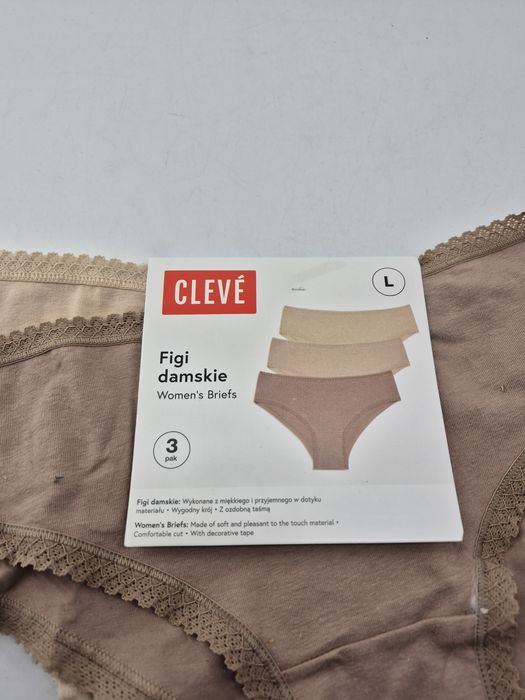figi damskie marki Cleve 3szt nowe L