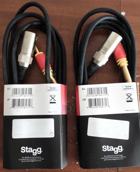 Conjunto 9 Cabos Audio Jack XLR Micro Amplificador Guitarra