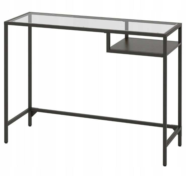 VITTSJO IKEA biurko Stolik na laptop czarnobrąz / szkło 100x36 cm