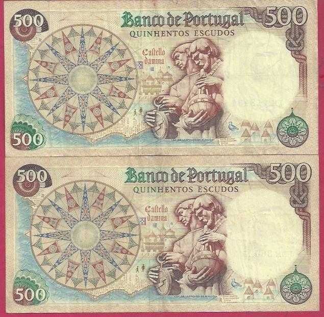 NOTAS REPUBLICA  500$ ESCUDOS CH 10  1966 e 1979