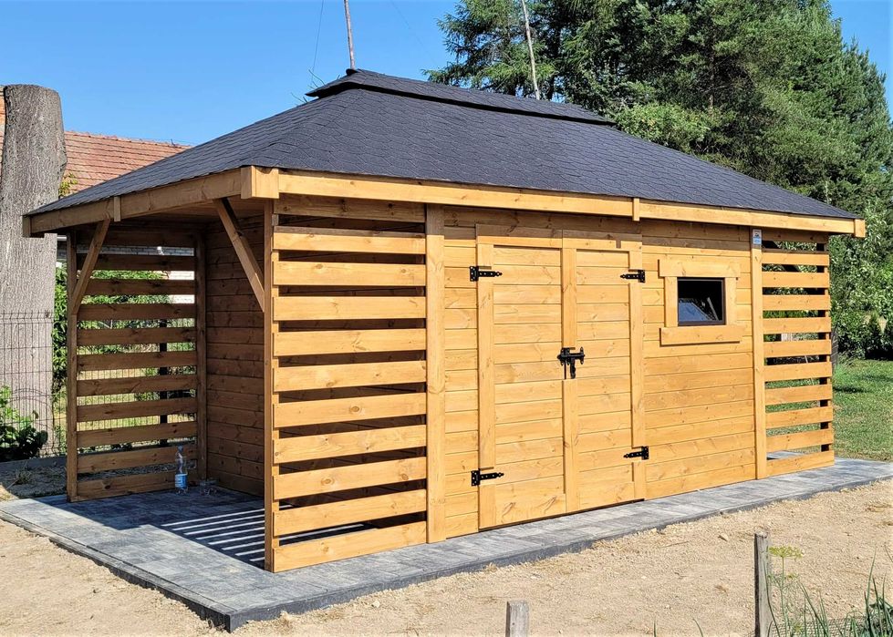 PROMOCJA -10% | •••• Domek narzędziowy •••• BARTEK 5x4 drewutnia producent DREWNOTRIK