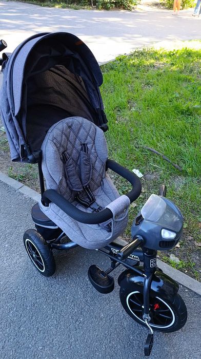 Новый детский велосипед с родительской ручкой Tilly Cayman grey