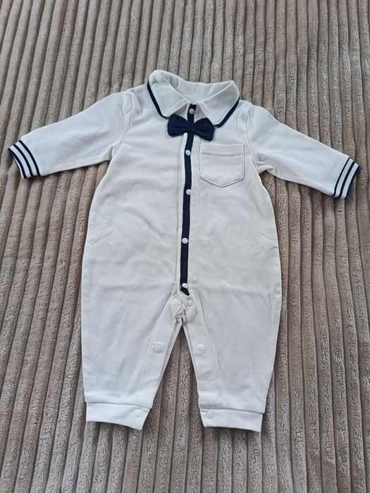 Chrzest św. chłopiec 62cm- buciki, skarpetki, kombinezon, czapka