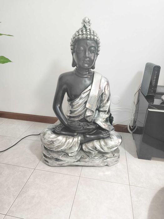 Peça Decorativa BUDA - Preto e Prata