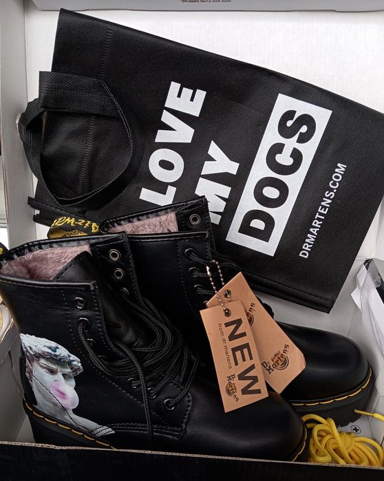 Жіночі черевики Dr.Martens Jadon David Michelangelo Fur (з хутром) ALL