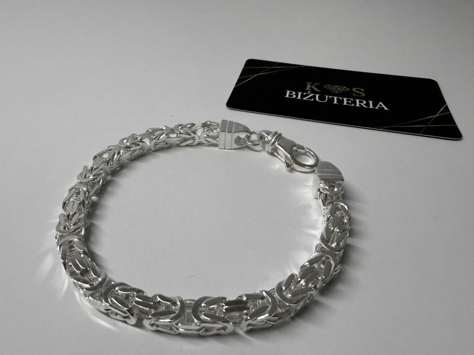 Srebrna Bransoletka Królewska 42 GRAM 23 CM NOWA ! PR. 925 Okazja !