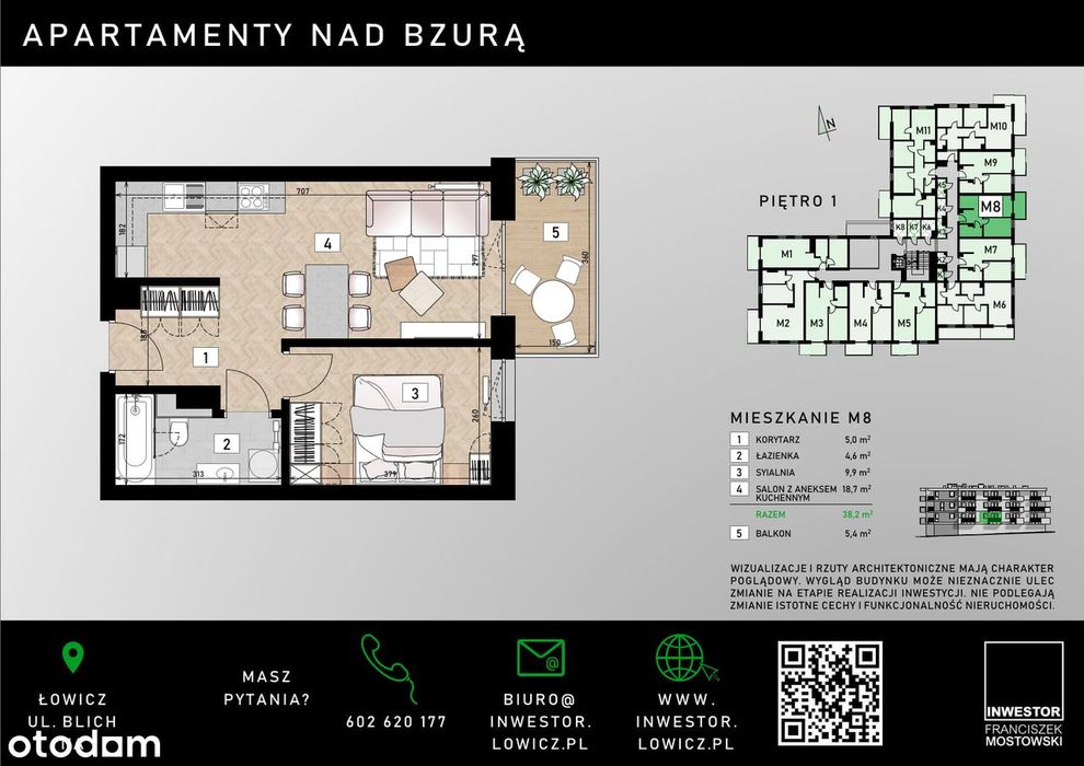 Nowe Mieszkania Łowicz | Apartamenty nad Bzurą | 38-78 m² | Winda
