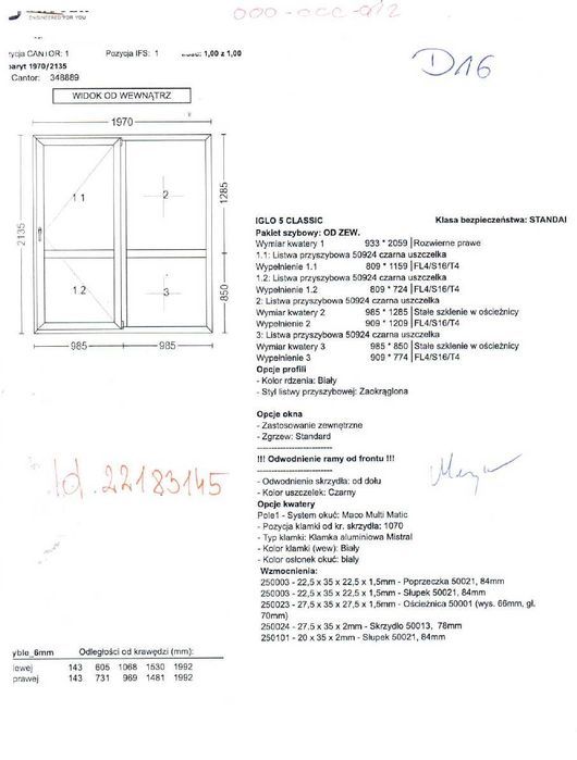 Okno DRUTEX Iglo 5classic –1970x2135 –Outlet –Transport Gratis D16