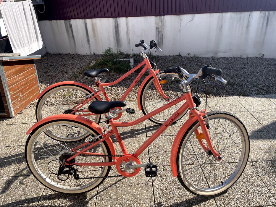 Bicicleta de trekking crianças Riverside 500 24 Polegadas 9-12 anos coral - Btwin