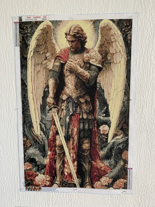 Готова картина алмазна мозаїка Архангел Михаїл