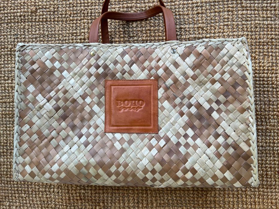 Boho Swing shopper kosz koszyk torebka maxi shopper cynamonowa pepitka