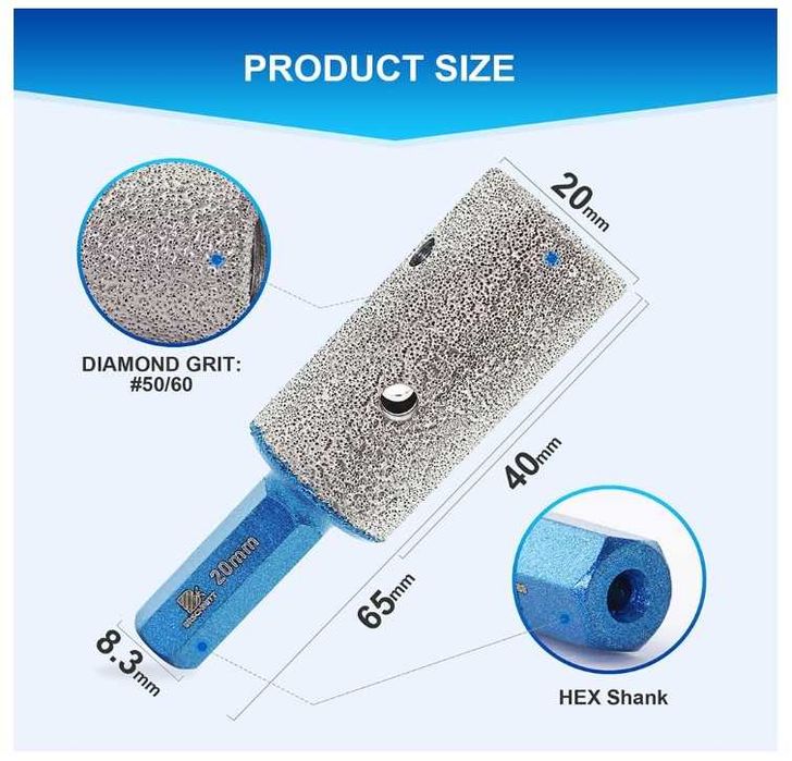 Diamentowy frez palcowy do gresu 20mm BRSCHNITT
