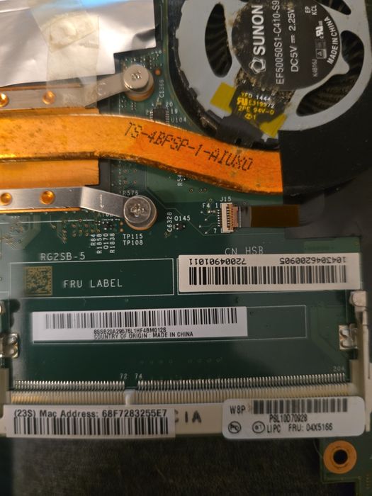 Motherboard Lenovo ThinkPad – FRU 04X5166 + Cooler