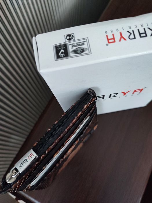 Karya шкіряний картхолдер, візитниця-монетниця натуральна шкіра