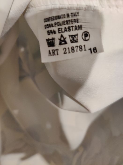 Sukienka biała w niebieskie róże S świetna na poprawiny wesele imprezę