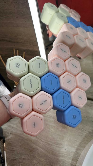 ‼️ХІТ продаж‼️Магнітні баночки для крему 3шт,дорожні набір контейнерів