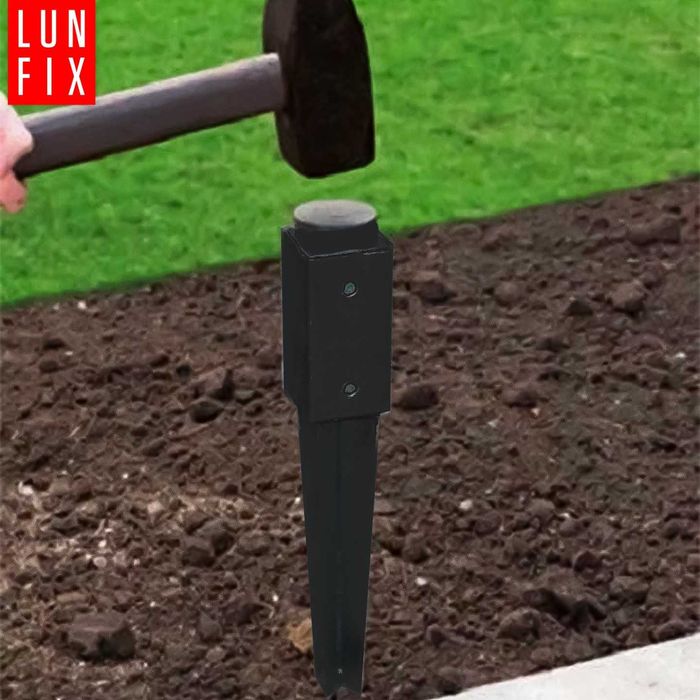 Podstawa słupa 10x10 wbijana do gruntu czarny mat