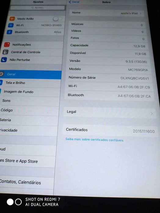 Conjunto de 3 Ipads e 2 iPhones 6 s