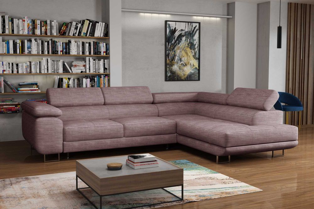 Narożnik Rio. Rogówka. Regulowane zagłówki. Sztruks! Szybka dostawa!